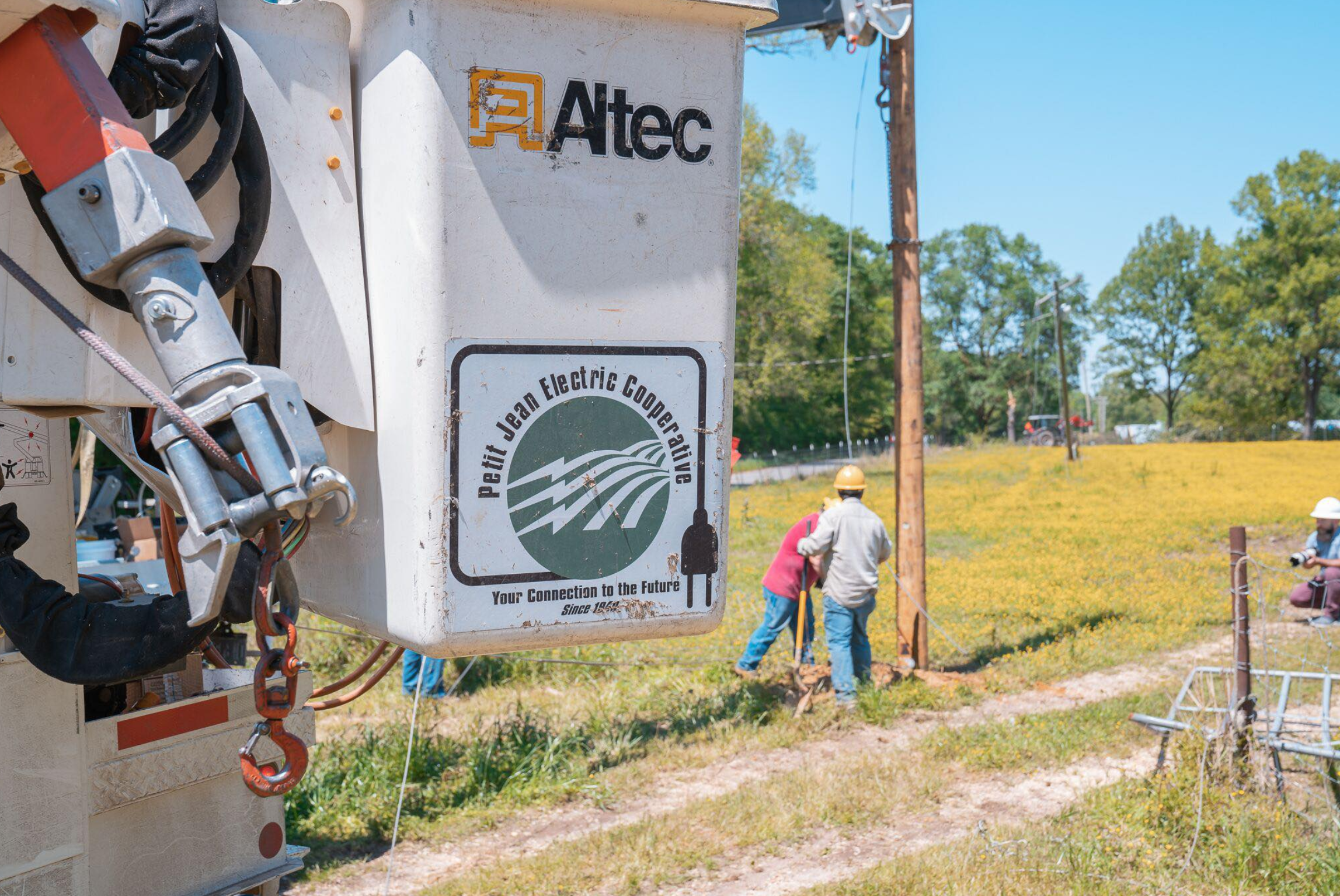 PJECC installing a pole on a rural property