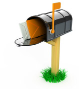 Image of mailbox with mail in it and the flag up